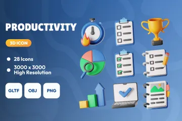 Productivity 3D Icon Pack