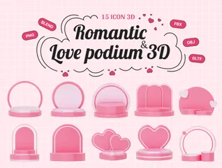 Producto Escenario Podio Día de San Valentín Paquete de Icon 3D