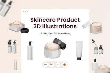 Produit de soin de la peau Pack 3D Illustration