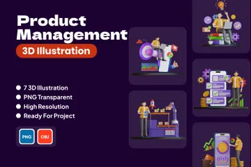 Produkt Management 3D Illustration Pack
