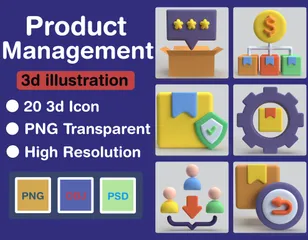Produkt Management 3D Icon Pack