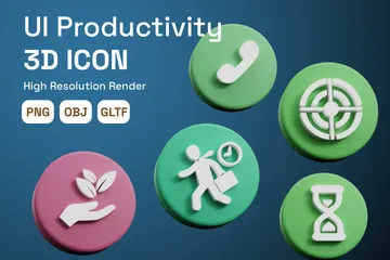 Produtividade da IU Pacote de Icon 3D