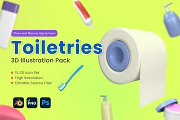 Produtos de higiene pessoal Pacote de Icon 3D
