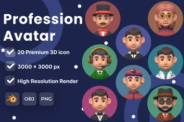 Avatar de profesión y trabajo Paquete de Icon 3D