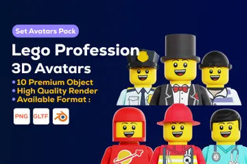 Profesión y Trabajo Avatar Lego Paquete de Icon 3D