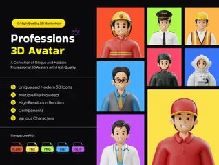 Avatar de profesiones Paquete de Icon 3D