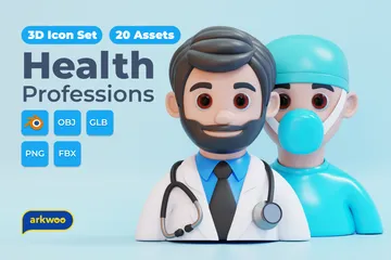 Profesiones de la salud Paquete de Icon 3D