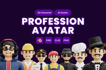 Profession Avatar 3D Icon Pack