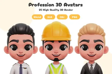 Profession Avatar 3D Icon Pack