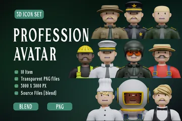 Profession Avatar 3D Icon Pack