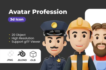 Profession Avatar 3D Icon Pack