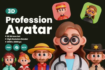 Profession Avatar 3D Icon Pack