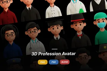Profession Avatar 3D Icon Pack