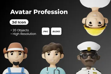 Profession Avatar 3D Icon Pack