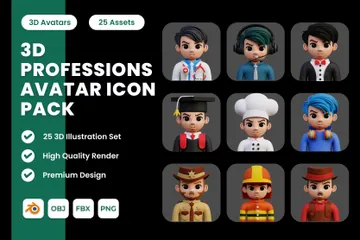 Profession & Job Avatar 3D Icon Pack