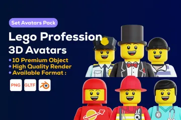 Profession & Job Avatar Lego 3D Icon Pack