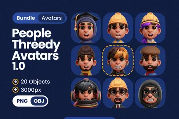 Profession People Avatars 3D Icon Pack