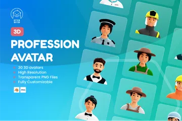 Avatar de profissão Pacote de Icon 3D