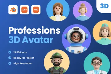 Avatar de profissão 3D Icon Pack