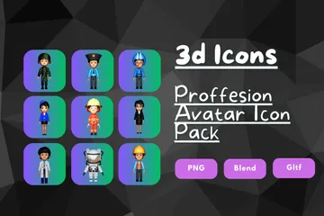 Avatar de profissão Pacote de Icon 3D