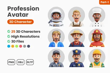 Avatar de profissão Pacote de Icon 3D