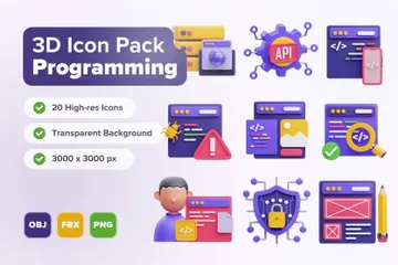 Programação 3D Icon Pack