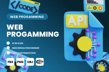 Programação da Web Pacote de Icon 3D