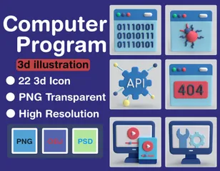 Programação de Computador Pacote de Icon 3D