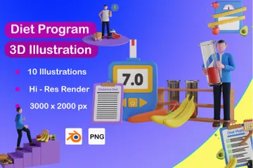 Programme de régime Pack 3D Illustration