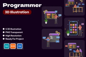 Programmer 3D Illustration Pack