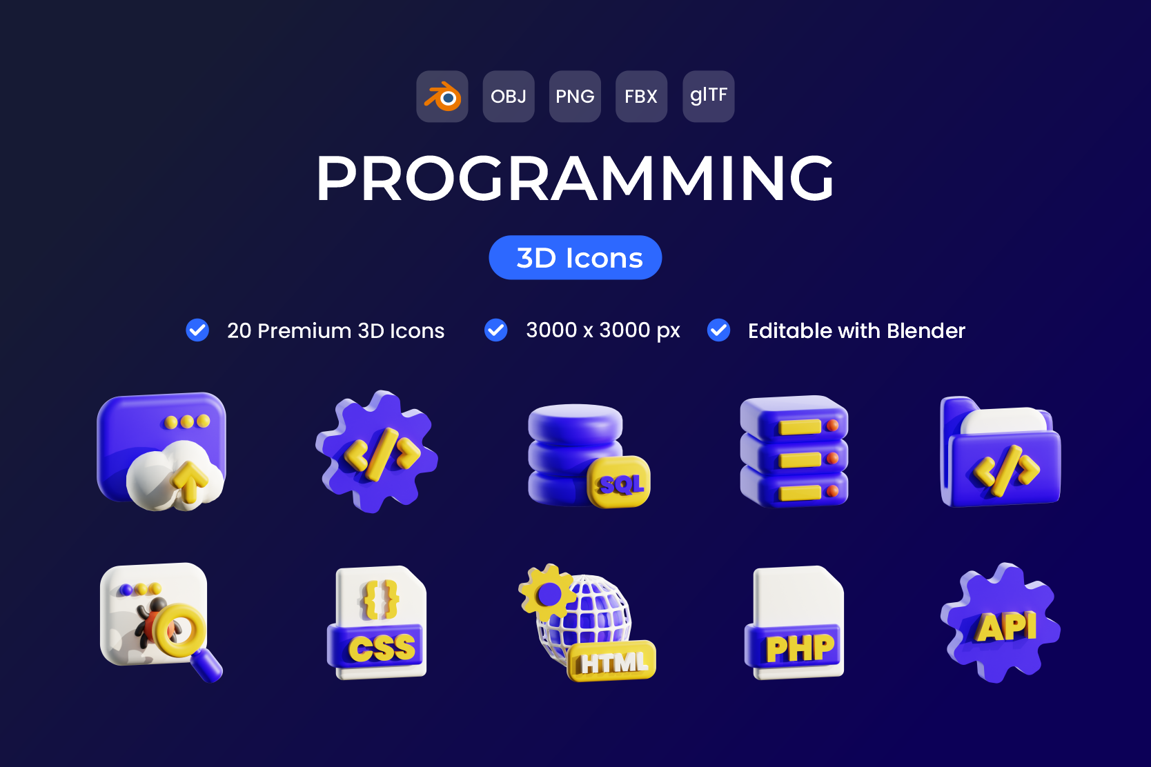 Programming 3D Icon Pack - 20 Free Download Design & Development 3D ...