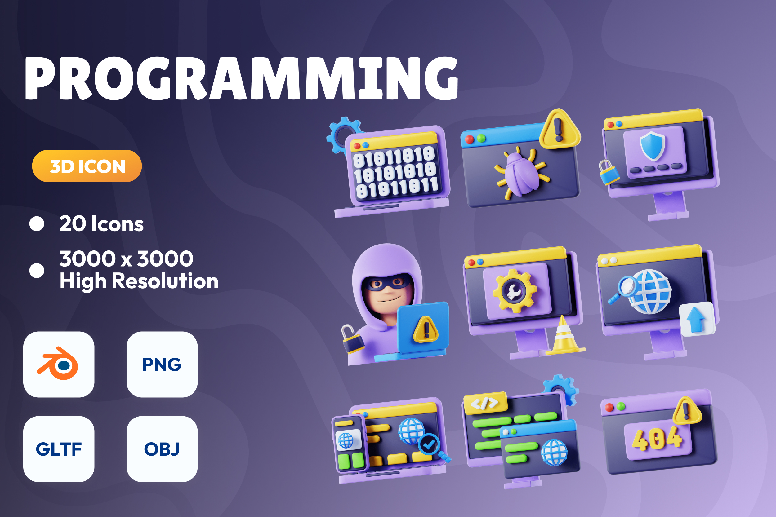 Programming 3D Icon Pack - 20 Free Download Design & Development 3D ...