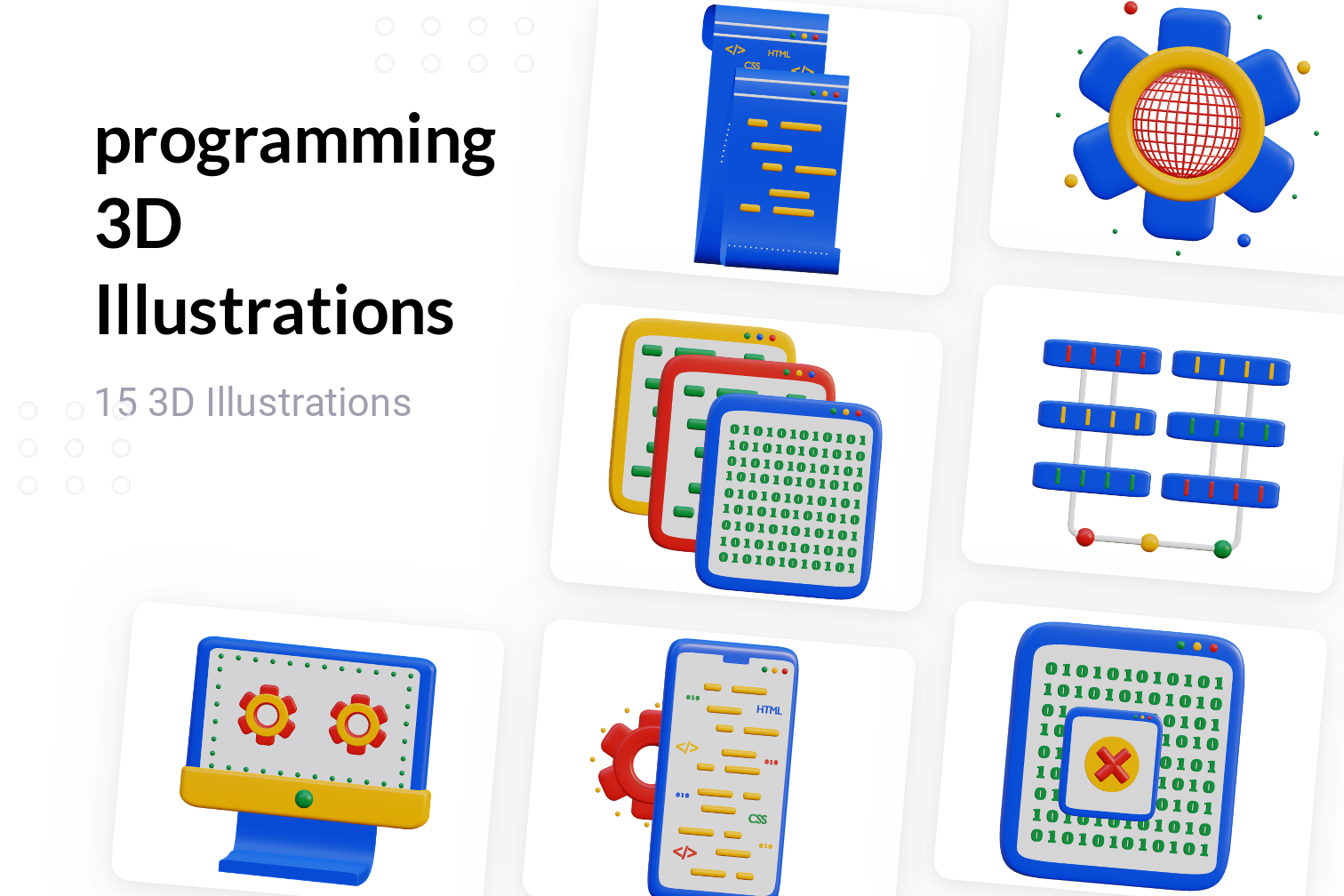 Premium Programming 3D Illustration pack from Design & Development 3D ...