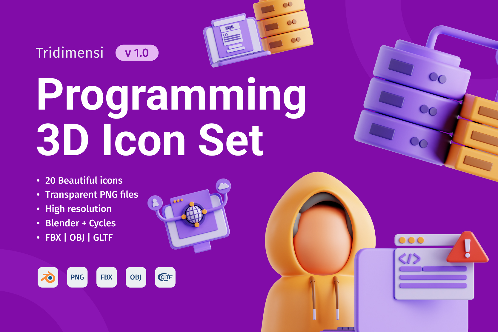 Programming 3D Icon Pack - 20 Free Download Design & Development 3D ...
