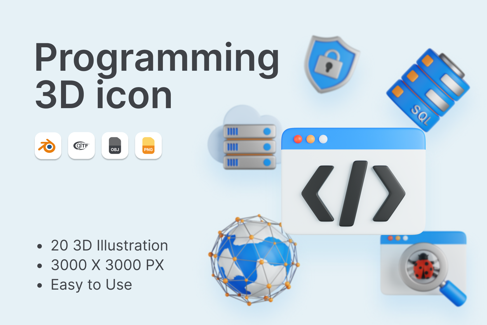 Programming 3D Illustration Pack - 20 Design & Development 3D ...