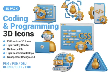 Programming And Coding 3D Icon Pack