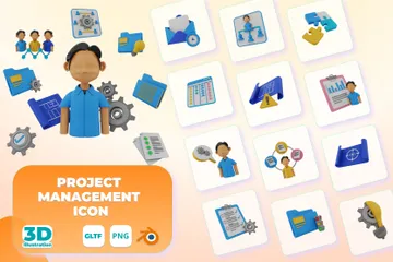 PROJECT MANAGEMENT 3D Icon Pack