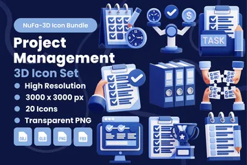 Project Management 3D Icon Pack