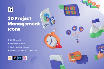 Project Management 3D Icon Pack