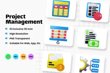 Project Management 3D Icon Pack