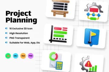 Project Planning 3D Icon Pack