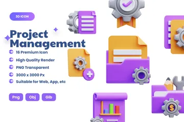 Projektmanagement 3D Icon Pack
