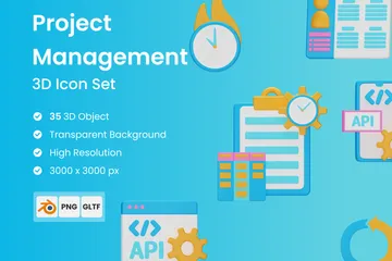 Projektmanagement 3D Icon Pack