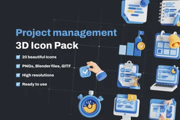 Projektmanagement 3D Icon Pack