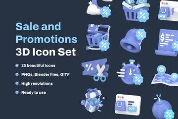 프로모션 및 판매 3D Icon 팩