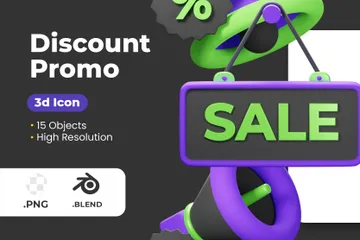 Promoção de desconto Pacote de Icon 3D