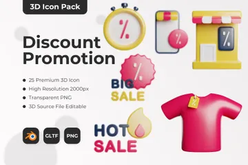 Promoção de desconto Pacote de Icon 3D