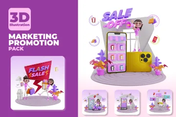 Promoção de marketing Pacote de Illustration 3D