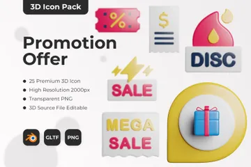 Promotion Offter 3D Icon Pack