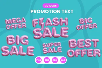 Promotion Text 3D Icon Pack